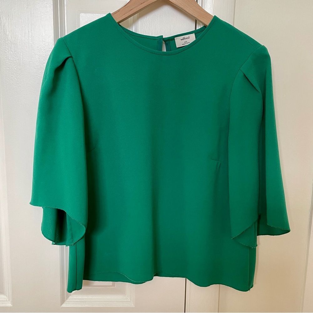 Aritzia Wilfred CAMBRAI BLOUSE Green Size XXS